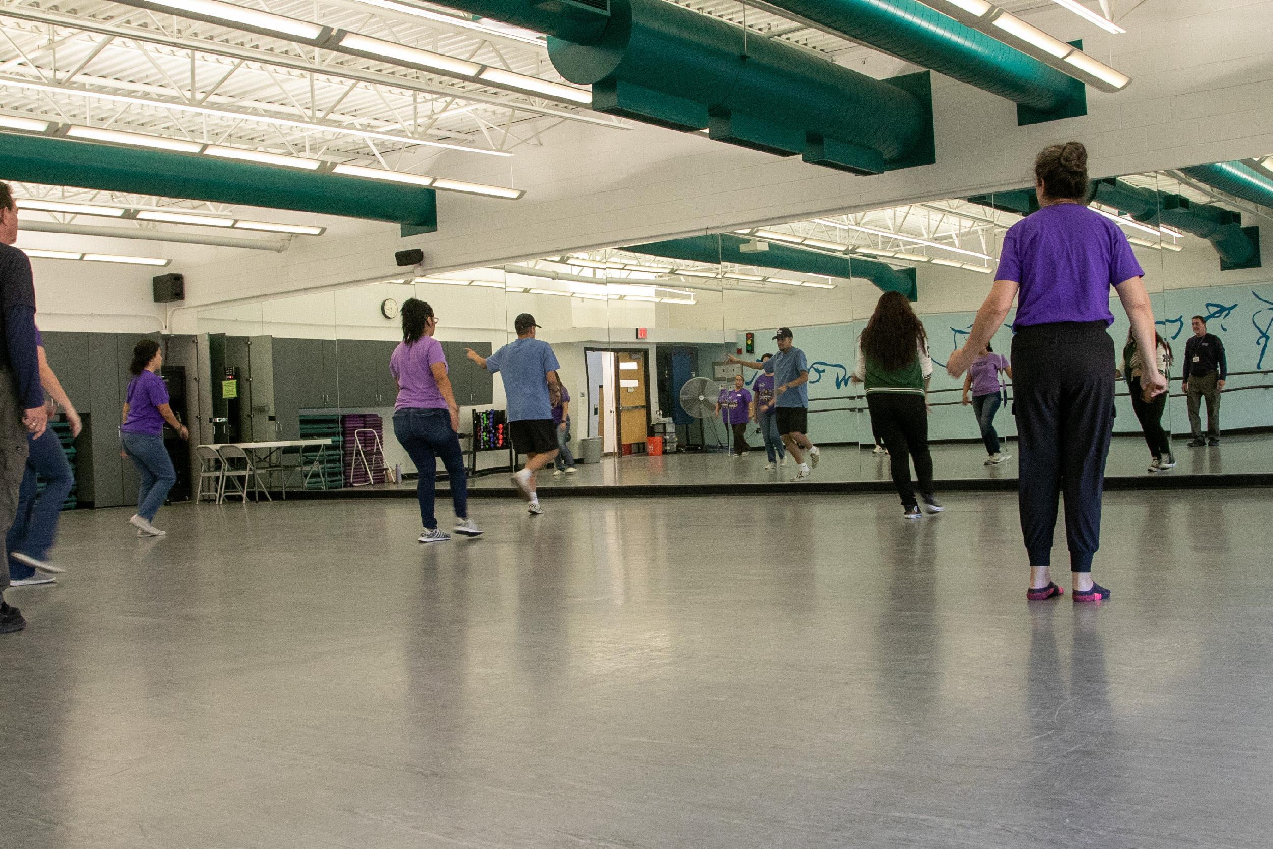 Group of SJC students dancing